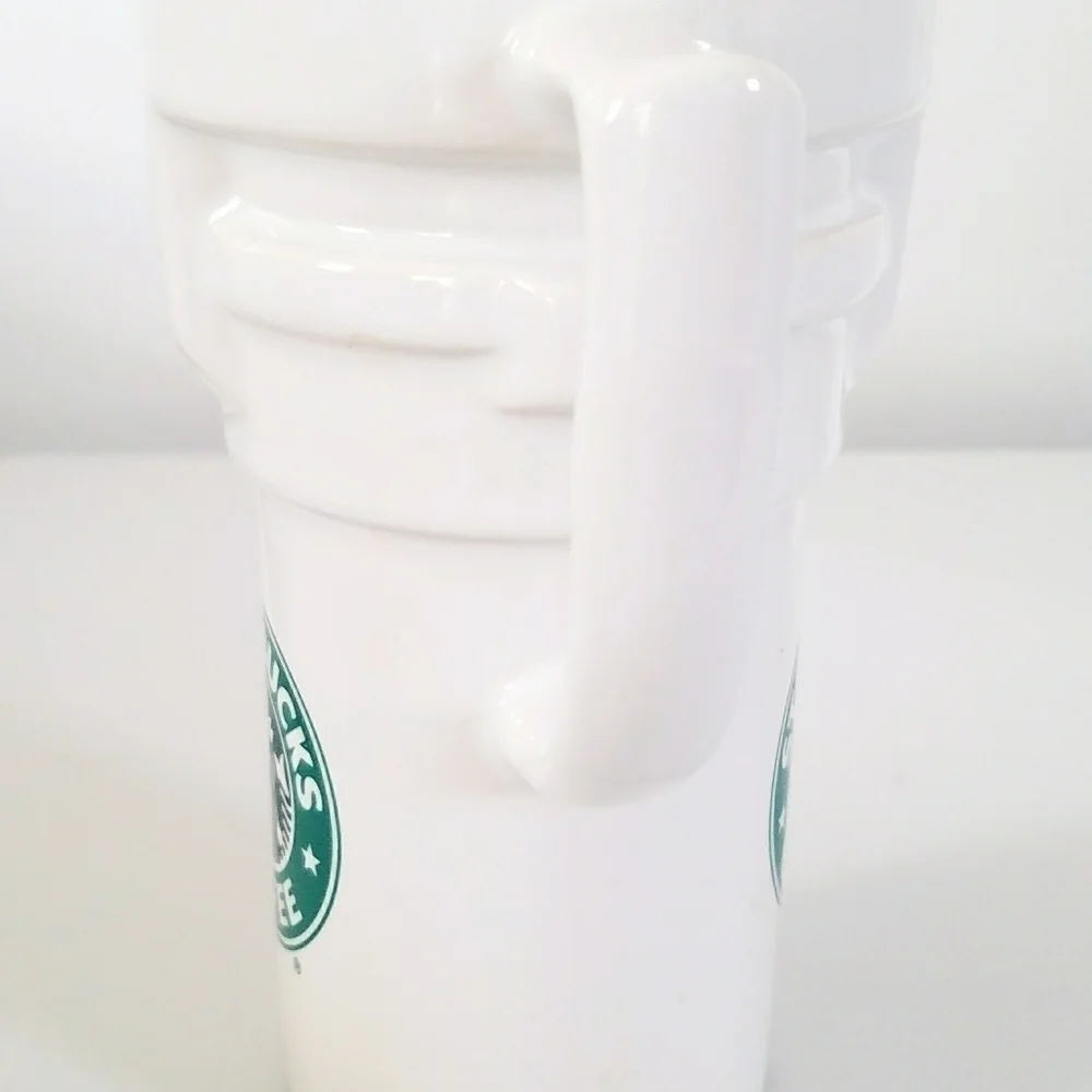 Vintage Rare Starbucks Tall Travel Mug Mermaid Logo Ceramic